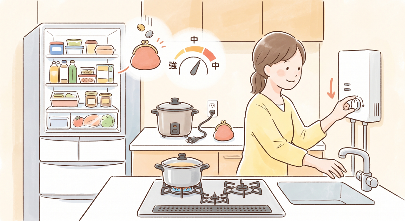 キッチン｜冷蔵庫・給湯器の見直しで年間1万円超の節約も